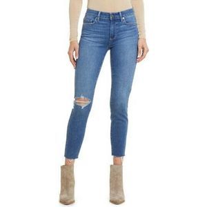 Paige Jeans Sz 25 Verdugo Ripped Raw Hem Crop Skinny Sojourn Destructed